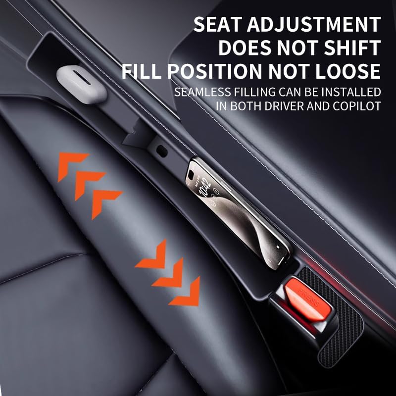 Car Seat Gap Filler Organizer 2 Pack, Gap Filler Organizer For Car, Between Seats And The Console To Stop The Small Items From Dropping (Black)