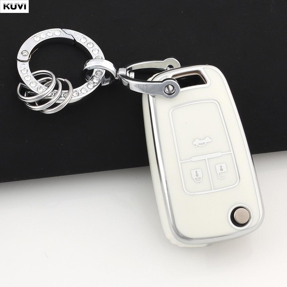3 4 Buttons Tpu Car Folding Key Case Cover Fob Keychain For Chevrolet Cruze Aveo Camaro Epica Lova Sail Spark Opel Astra Corsa