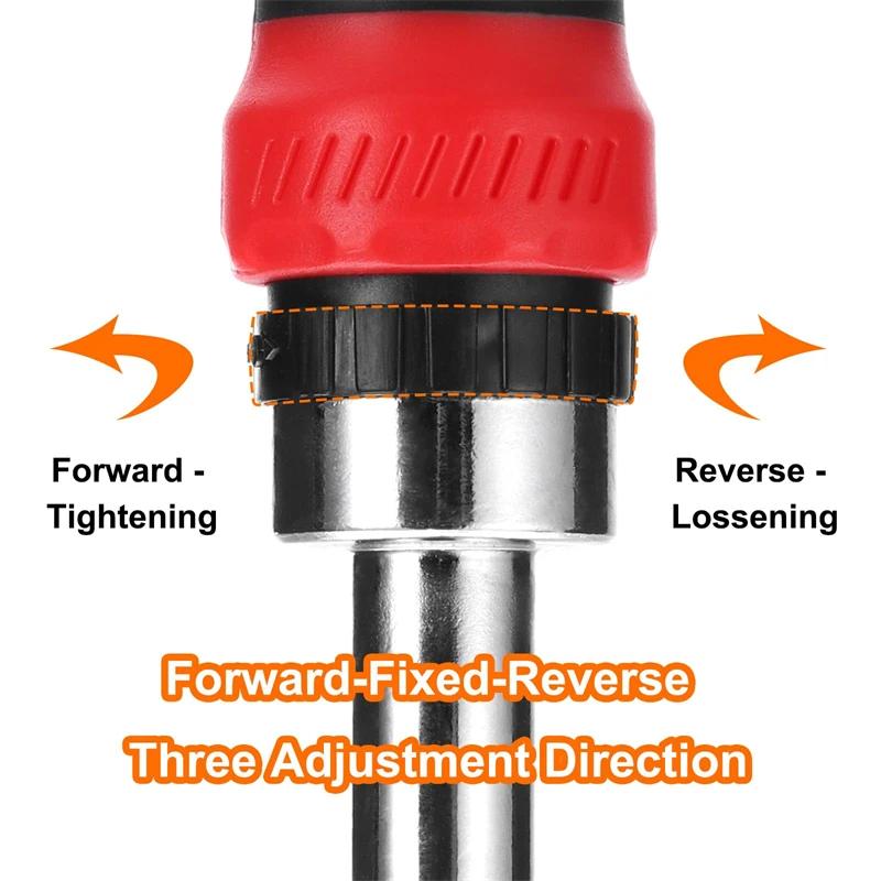 13 In 1 Ratcheting Multi Functional Crewdriver Multi-Bit Magnetic Screw Driver with 12pcs Slotted/Philips/Torx/Square Bits