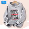 Boy Girl New York U.S.A City Hoodies Fashion Letter Printed Graphic Hooded Sweatshirts Kids Loose Pullover Sportwear ZMNY3