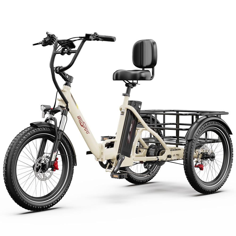 Vélo électrique Onesport OT30 Pro 20" Moteur 500W Vélo cargo électrique pliable Shimano 7 vitesses Freins à disque doubles 48V 18AH Charge maximale 180 kg