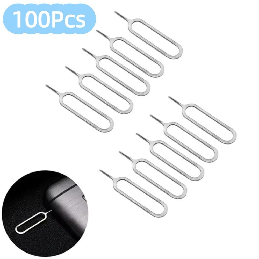 100Pcs Portable SIM Card Tray Ejector Pin Anti-Lost Ejecting Removal Needle  Phone Key Tool