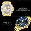 MINI FOCUS Herren Business Quarzuhren Edelstahl Business Chronograph Uhr Gold Blau Relogios Masculino Uhr