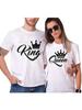100% Cotton T Shirt KING QUEEN Letter Crown Printed Black White T-shirts Summer Casual Couple Lovers Tshirt Tops Clothes Unisex