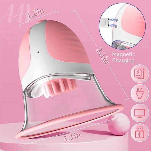 Nipple Sucker Strong Suction Stimulation Massager and 10 Vibrator Rotating Modes, Rechargeable Adult Toys for Fun Three Pairs of Massage Heads