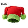 Casual Winter Accessories for Women Christmas Elf Hat, Cozy Knit Hat with Pom Soft Elastic Ribbed Pom, Stretchy Warm Skull Cap Outdoor Cold