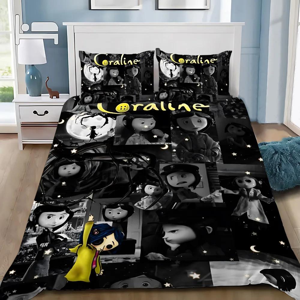 C-coraline Duvet Cover Pillowcase Home Bedding Set for Children and Adults Bedroom Decoration Gift Single Double Large