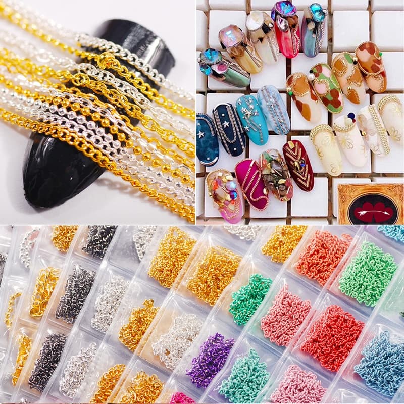 6-Grid Bag Candy Color DIY Nail Nail Beauty Chain Beauty Chain Nail Ornament