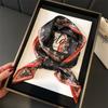 147X14Cm Paisley Print Silk Scarf Europe America Long Strip Double Layer Headband Neckerchief Foulard Hairband Hijab Ribbon