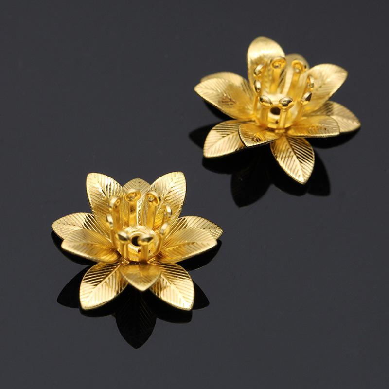 

10pcs 6*15mm Copper Filigree Flowers Base Connector Bead Cap Petal End Spacer Charms Pendants Setting DIY Handmade wholesale 10pcs