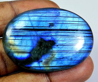 Natürlicher Labradorit Multi Blue Flash Oval Cabochon Lose Edelstein 32X45X06MM SK-22