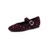 Fashion 2025 NEW Spring Women Flats Round Toe Flat Heel Shoes Cow Suede Leather Women Shoes Concise Buckle Mary Janes Ladies Shoes