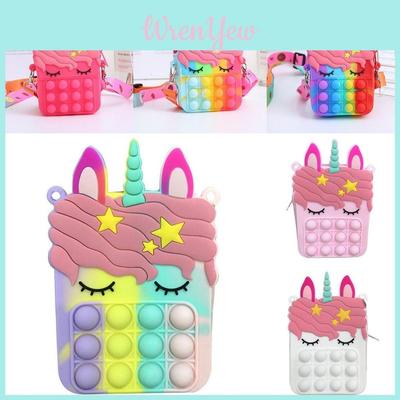 Adorable Rainbow Unicorn Popper Bag For Sensory Fun And Stationery Storage