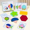 Wooden Geometric Shapes Stacked Color Recognition Games Fun Shape Stacking Puzzles Logical Thinking Training Educational Toys