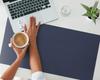Protective Desk Pad with Print, Dark Navy Blue, 90x45 cm