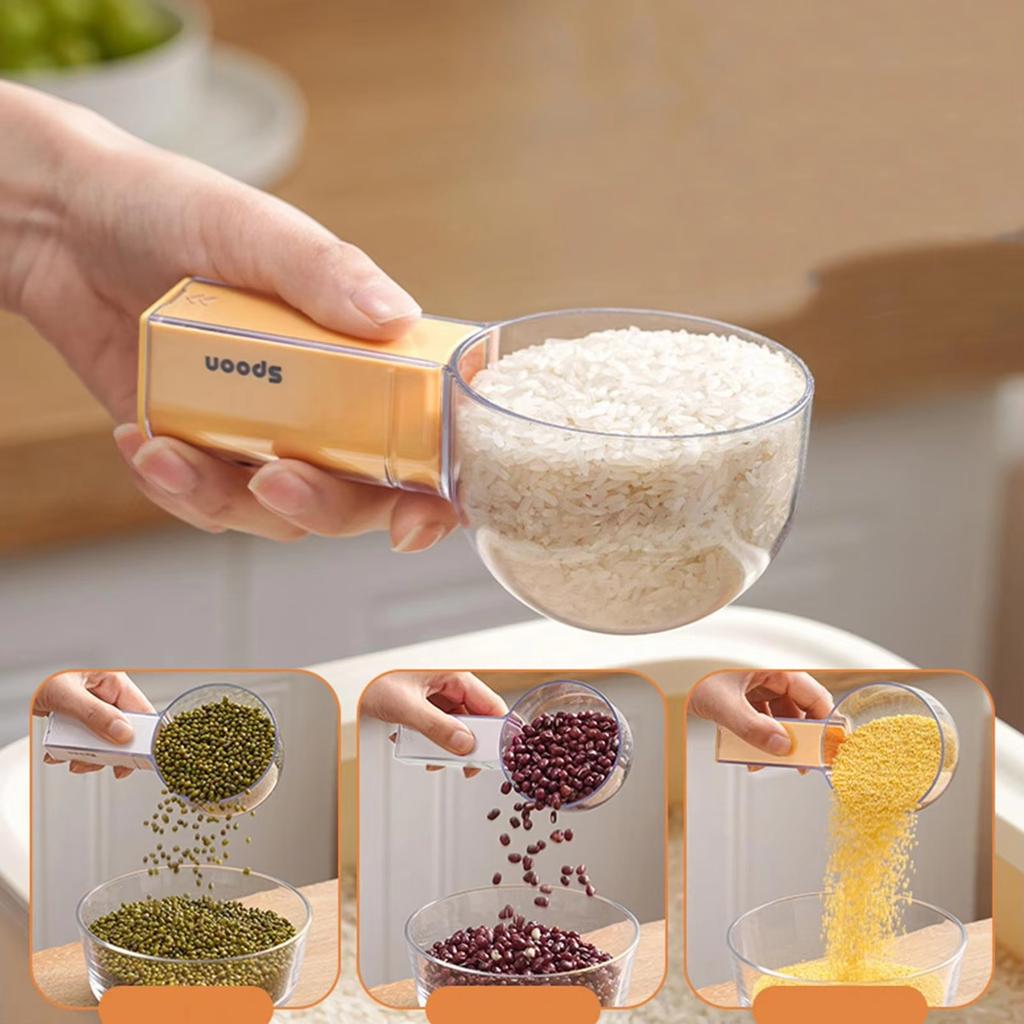 Food Grade Measuring Scoop for Rice Flour Multi Purpose Kitchen Scoop for Measuring Grains Powder and Bulk Ingredients Durable Plastic Material