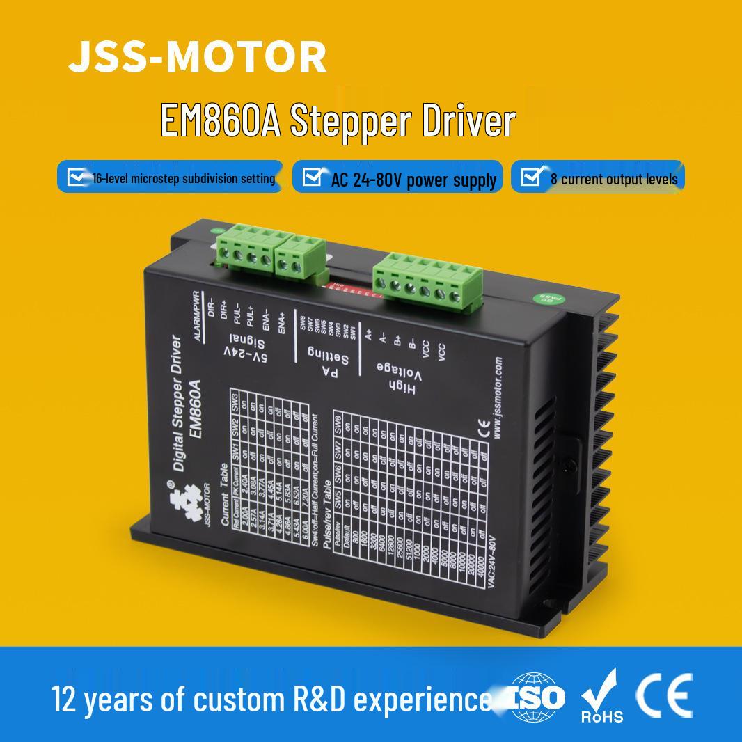 

EM860A 2-Phase Stepper Motor AC 24V Changzhou Spot 86 Stepper Motor Driver