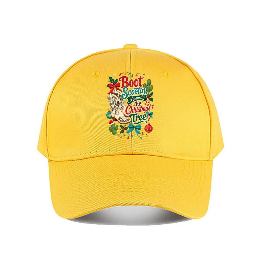 Festive Western Holiday Boots Typogr Baseball Cap Fashion Outdoor Sports Sunhat Unisex Snapback Cap Womens