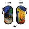 New Black Cat Art Eyewear Cases Men Women PU Leather Sunglasses Box with Zipper Portable Travel Eyeglass Storage Cases