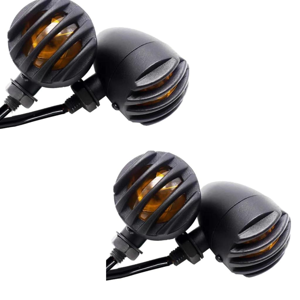 KOCOLO Motorcycle Turn Signal Set of Billet Bullet Birdcage, Black, 4,