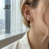 Chic Gold Plated Ear Decorations 3 Pairs Star Zirconia Flower Drop Earrings, Minimalist Dangle Earrings Stylish Gift for Her on Anniversary