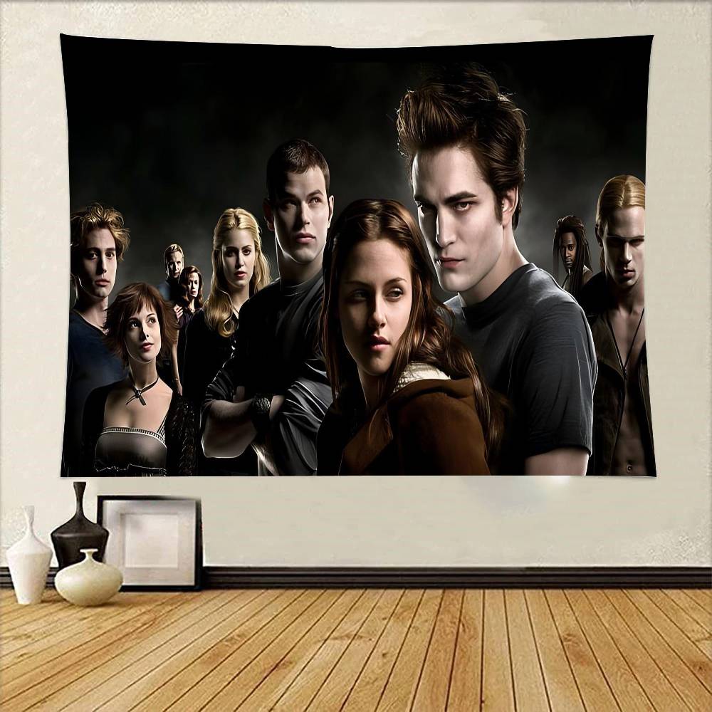 

TV Twilight Isabella Edward Cullen Tapestry Wall Hanging Printed Polyester Tapestry INS Decoration Wall Decor 74x94cm(29x37in)