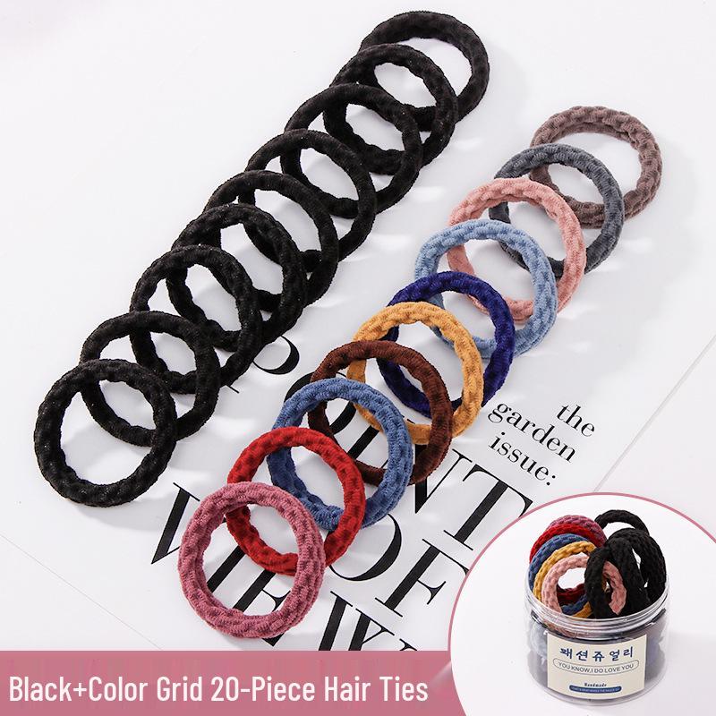 Korean Thickened Seamless Hair Ties: High Elasticity Hair Ropes & Rubber Bands for Women