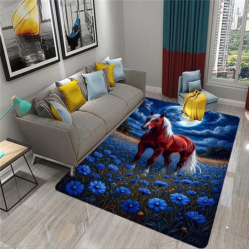 Horse Pattern Printed Rug home decor suitable for living room game room computer room bedroom carpet Halloween gift