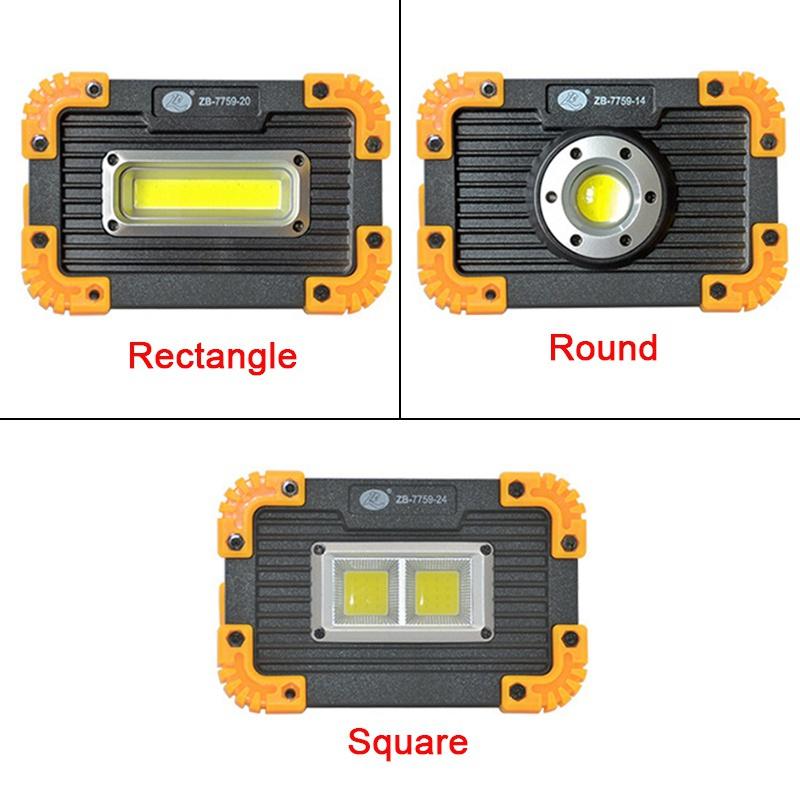 1PC LED Portable Worklight Camping Lights USB Rechargeable Flood Lamp Outdoor Waterproof No Battery
