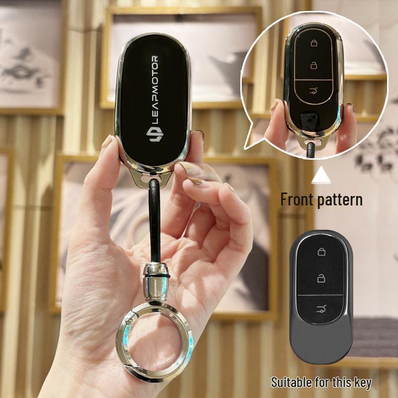 Leapmotor Autoschlüsselhülle: High-End Schutzhülle für die Modelle C11, T03, C01, S01 und C10, mit Schnalle für Männer und Frauen.