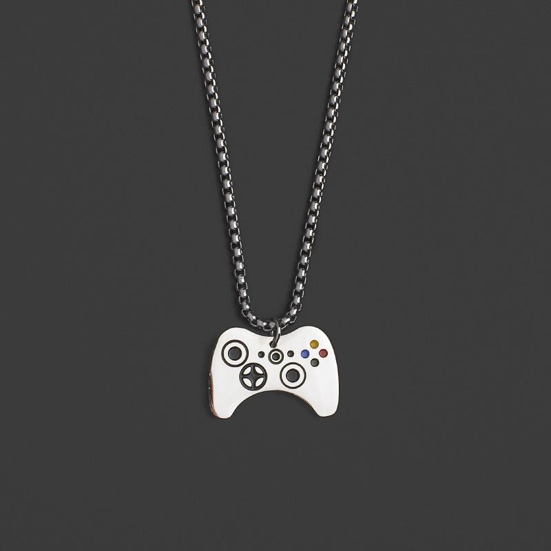Trendy Titanium Steel Hip-Hop Game Console Pendant Necklace for Couples