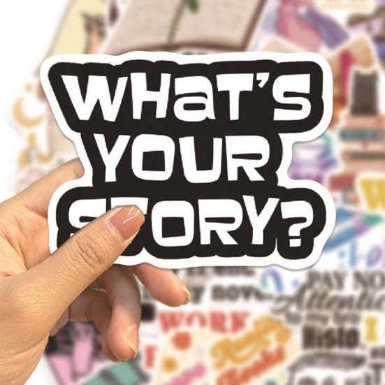 50 sztuk/zestaw naklejek dla miłośników czytania dla dzieci, nastolatków, pisarzy kreskówek, naklejki graffiti dla nauczycieli i uczniów, wodoodporne naklejki winylowe do