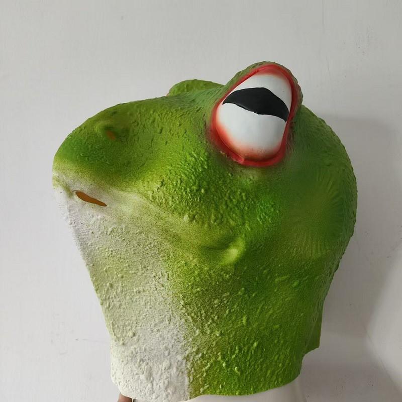 Green Fish Head Latex Mask Halloween Cosplay Party Funny Full Costume Prop