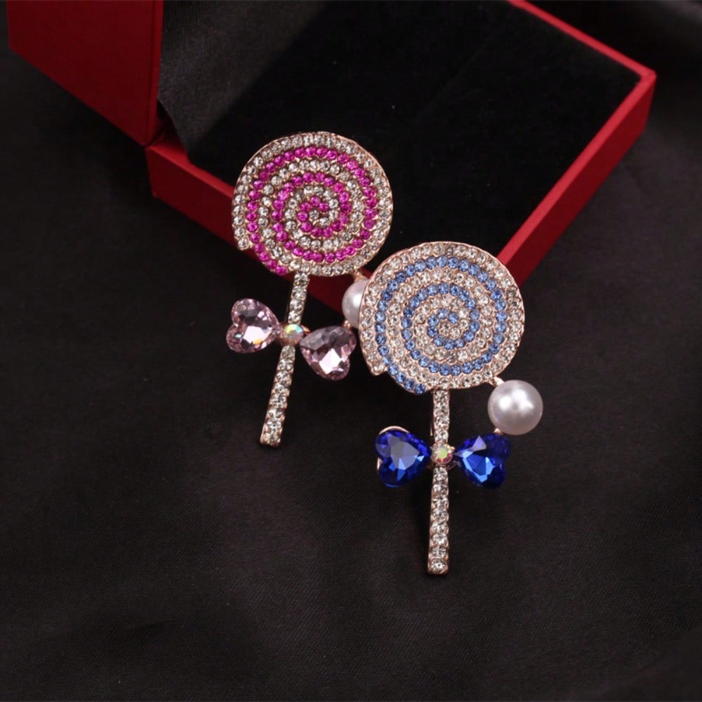 1pc Ladies' Lollipop Brooch & Pin Jewelry - Retro Elegant, Unique Design, Retro Elegant, for Scarves/Jackets, Ideal Holiday Gift