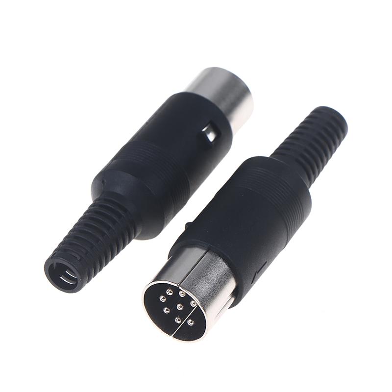 2Pcs/pack 3P 4P 5P 6P 7P 8P DIN Male/Female Plug Soecket Jack With Plastic Handle Keyboard Cable Connector Adaper