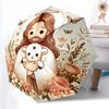 1pc Floral Outdoor Umbrella with Lamb Design Automatic Opening/Closing, Foldable for Travelers, Festive Gift for Fans and Everyday Use.R063