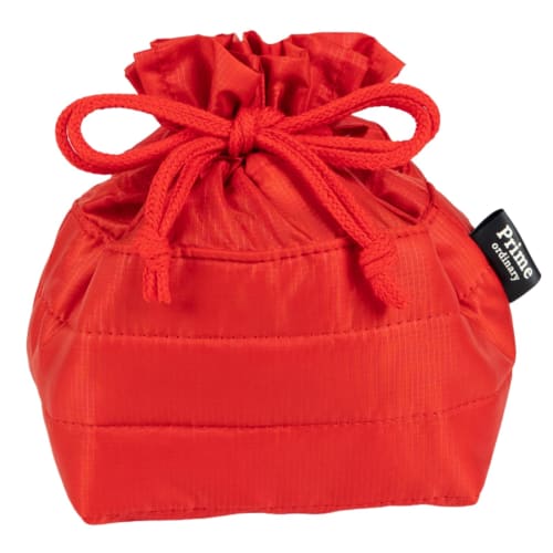 Padou Ecorip Cooler Rice Ball Drawstring Bag (Red) - Water-Repellent, Lightweight, Washable, Made with Recycled Fiber, Foldable, Insulated Drawstring