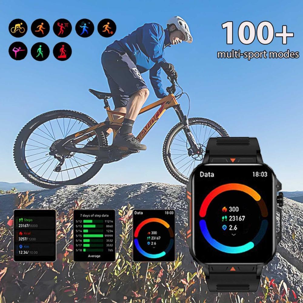 SACOSDING 1.95 Inch Screen Bluetooth Smartwatch for Men Women Long Battery Life Sports Watch Health Monitoring For Android and IOS