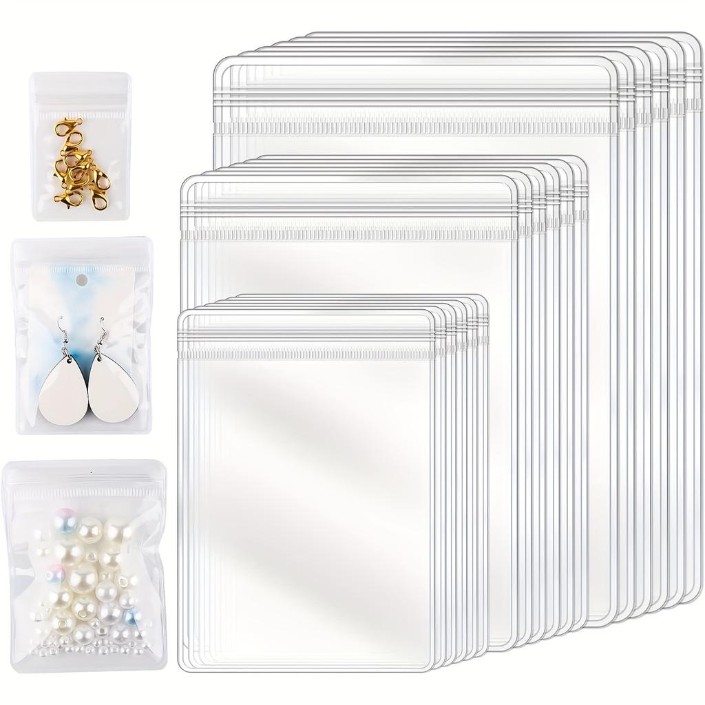 30pcs Transparent Self-Sealing Jewelry Bags - Waterproof PVC Zipper Pouches for Rings and Earrings, Portable Storage Bag, Jewelry Organizer Bag