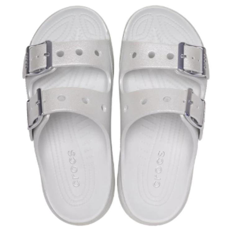 Crocs Slide Slippers Women's Gray Silver 215552-1OQ