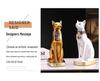 Figurina Esotica di Gatto Egiziano in Resina per Arredamento Casa o Caffetteria