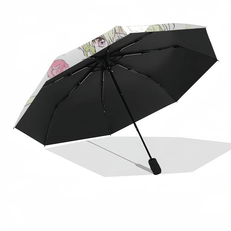 1pc Rainbow Princess Outdoor Umbrella - Automatic Opening/Closing, Portable 3-Fold Design with 8-Bone Iron Frame - Perfect Gift for Fans, Travelers, D