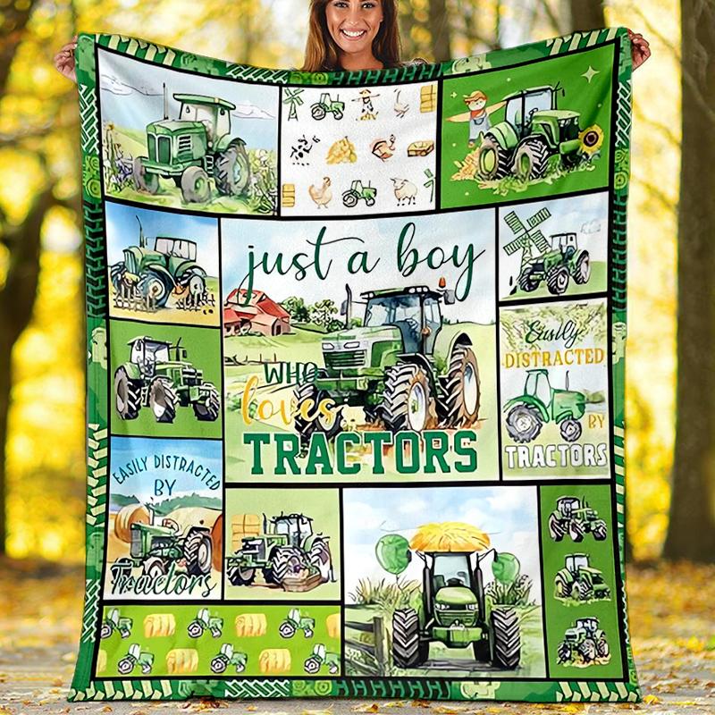 Truck Theme Printed Blanket - Perfect for Couch, Bed, Travel & Outdoor Use | Machine Washable, Cozy & Durable.