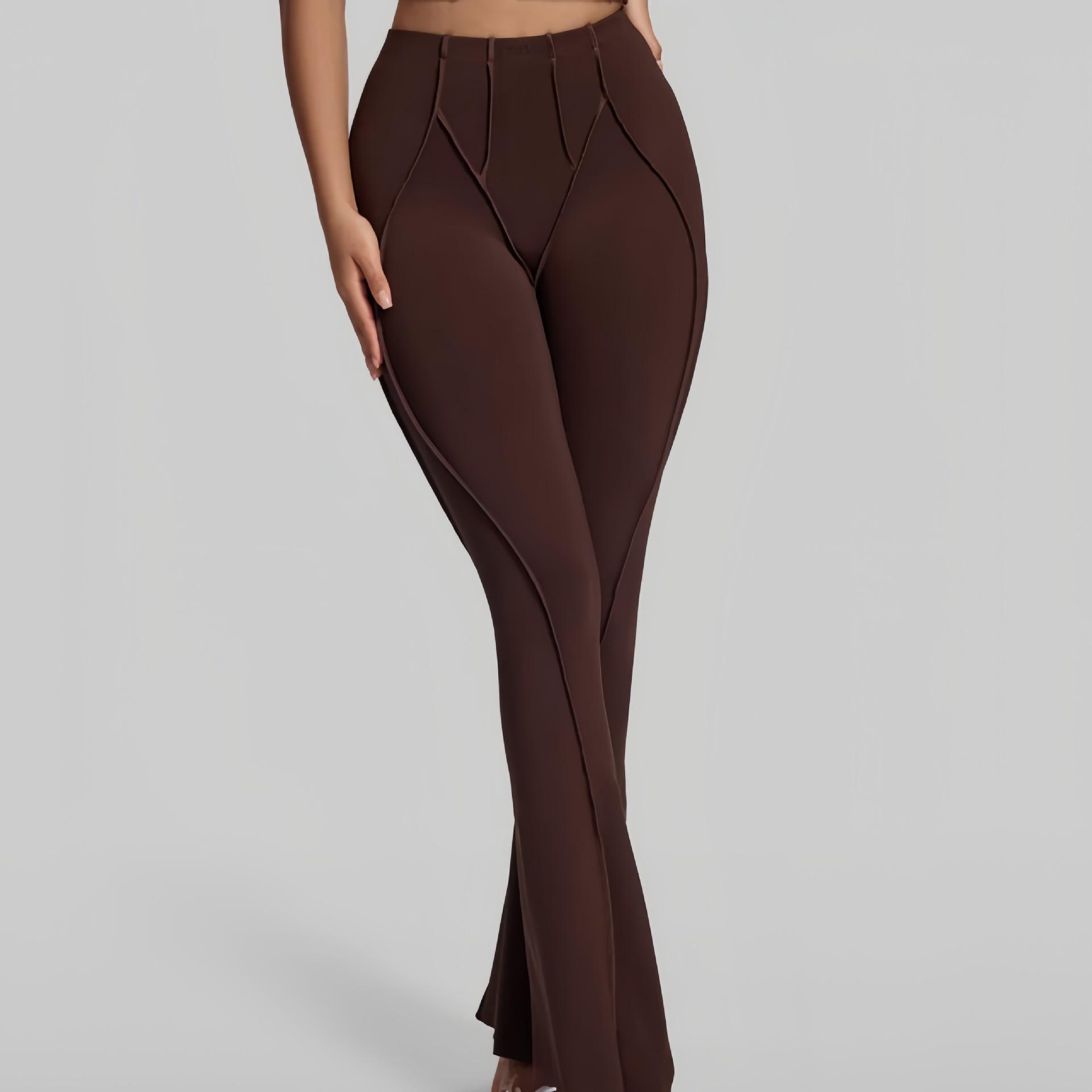 

Patchwork High-Waisted Flared Yoga Pants - Butt-Lifting, Breathable, Quick-Dry Fitness & Outdoor Sports Base Layer. Medium
