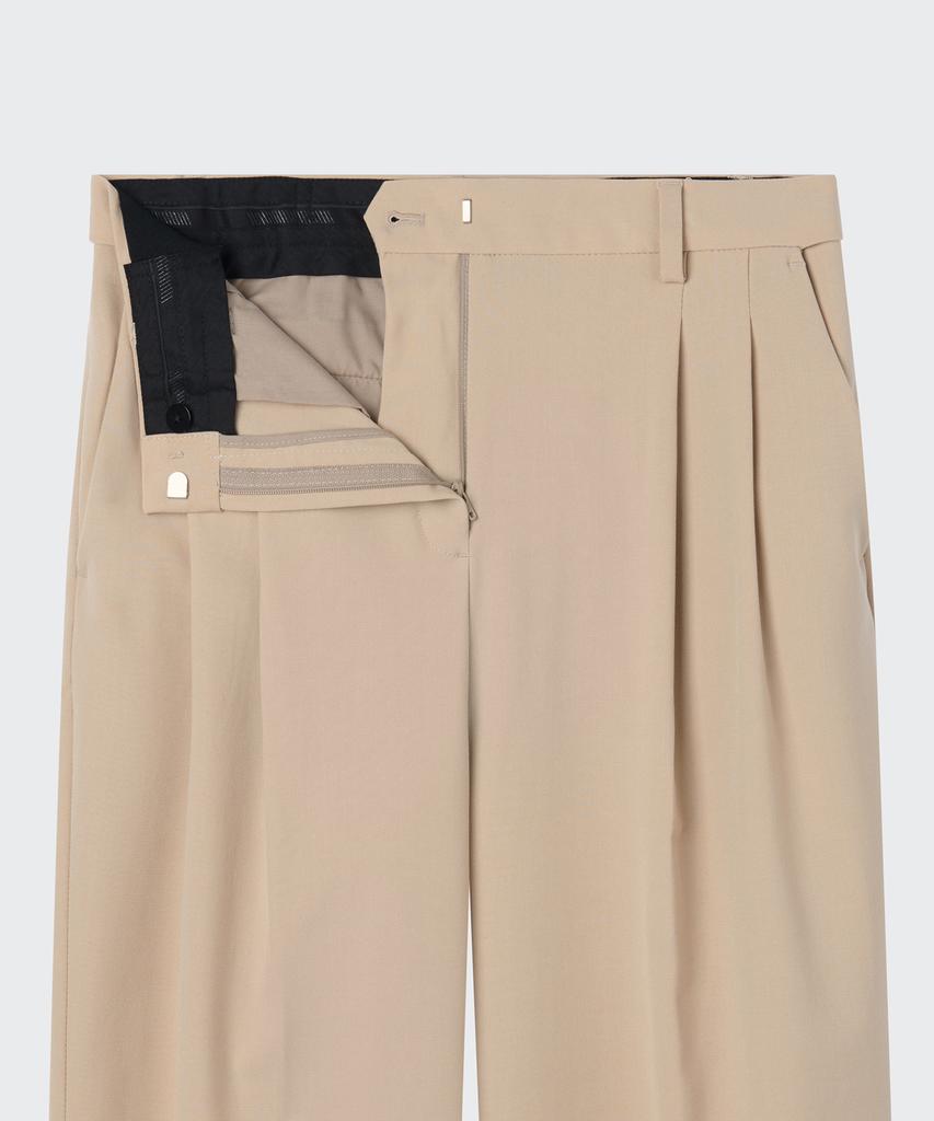 MUSINSA STANDARD WOMAN Women'S Lightweight High-Waisted Wide Hidden Elastic Waist Slacks [Beige]