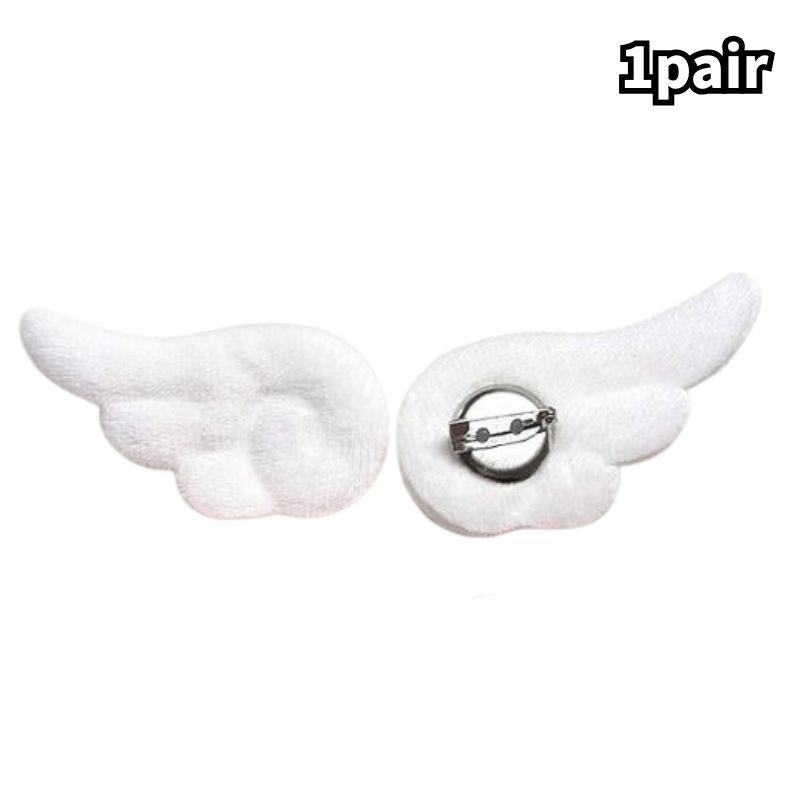 10/2pcs Cute Plush Angel Wing Japanese Plush Angel Wings Brooch Badge Y2K Fluffy Plush Wing Badges Creative DIY Bags Decor