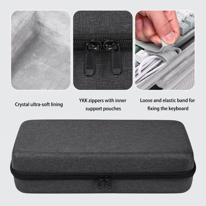 Strong Water Resistant Mechanical Keyboards Carrying Case Multiple Layer Defense Upgrades Suitable for 68/87 Layout