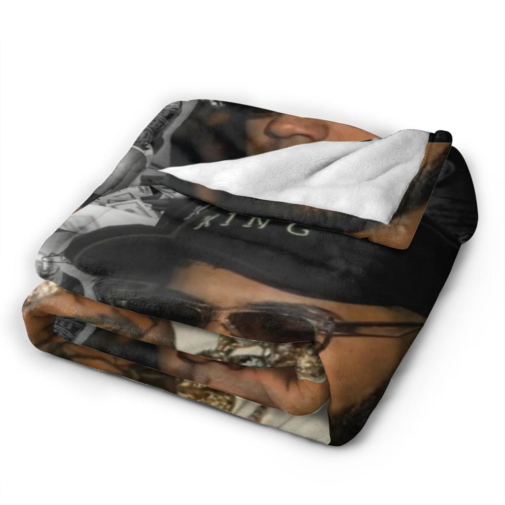 Anuel AA Rapper Blanket Super Warm Graphic Plush Throw Blanket For Couch Bed Airplane Travel Flannel Bedspread Bed Cover