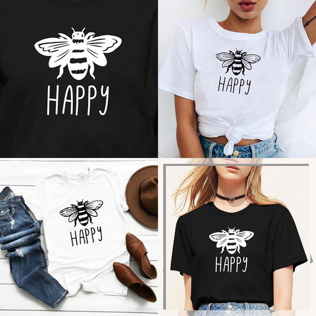Women Graphic Bee Print T Shirts Cute Soft Loose Fit Summer Casual Tee Sizes S 5xl