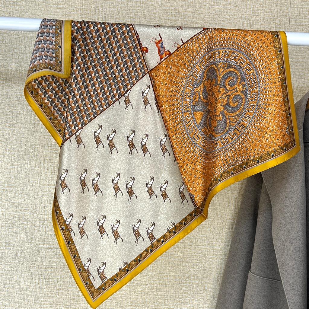 Spring And Summer Silk Chinese Square Scarves Go Out To The Street With Mulberry Silk Silk Scarves With Fresh Green Silk Scarves And Shawls.